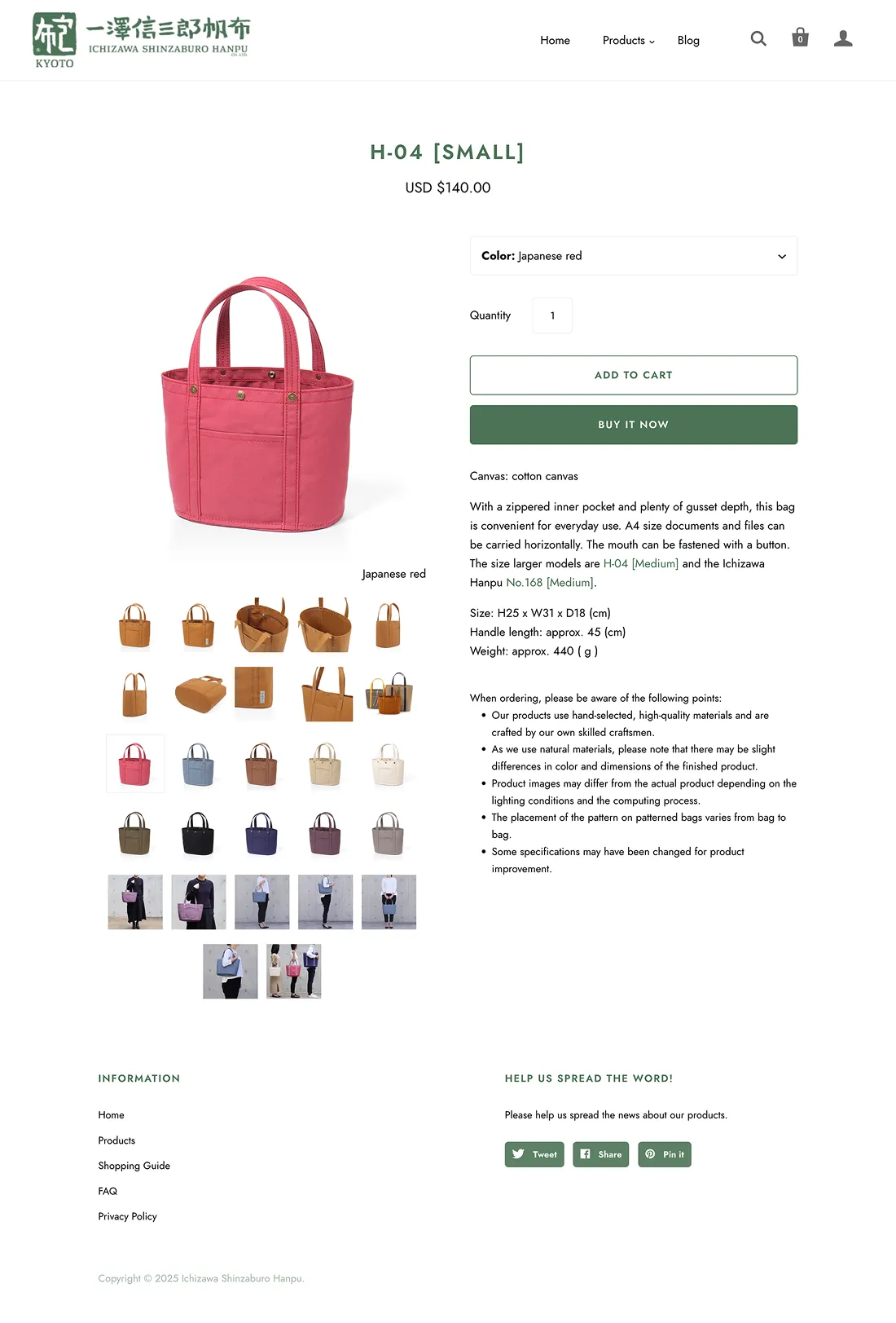 Ichizawa Shinzaburo Hanpu Official Online Shop - PC 3