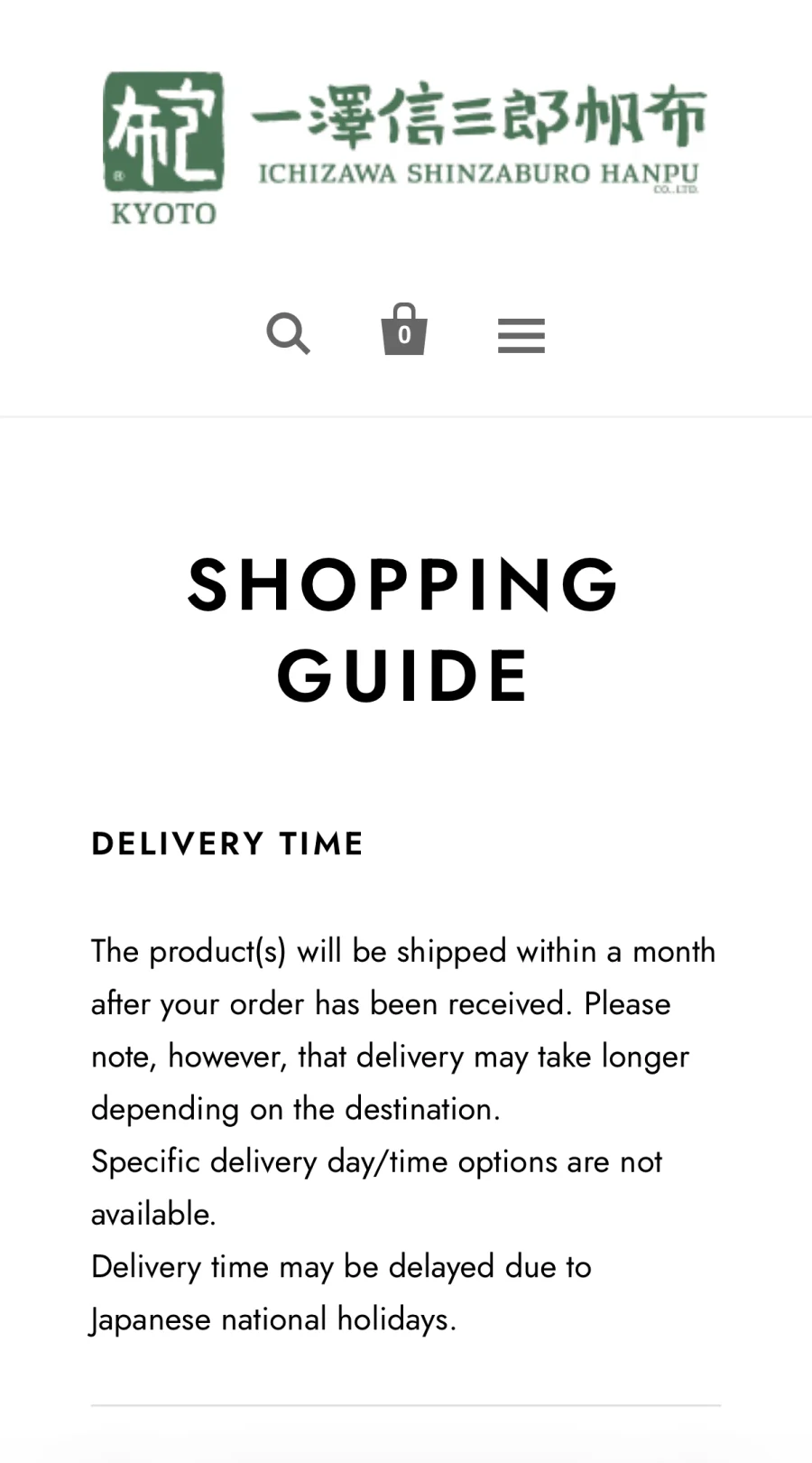 Ichizawa Shinzaburo Hanpu Official Online Shop - SP 5