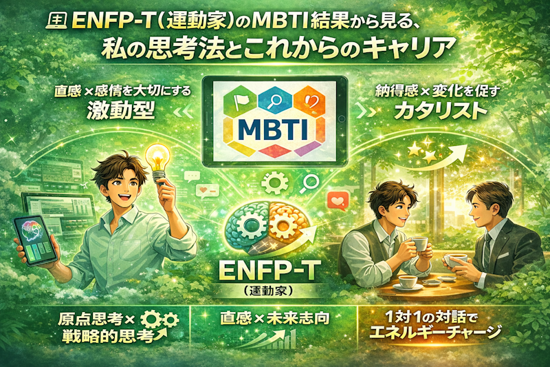 💻 ENFP-T（運動家）のMBTI結果から見る、私の思考法とこれからのキャリア