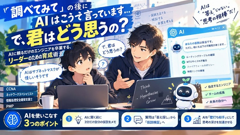 「AIはこう言っています」に、私は「で、君はどう思うの？」と返した。〜未経験若手を育てるチームリーダーが辿り着いた、AI時代のエンジニア育成論〜