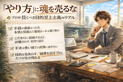 「やり方」に魂を売るな ―― プロが貫くべき目的至上主義のリアル ✅