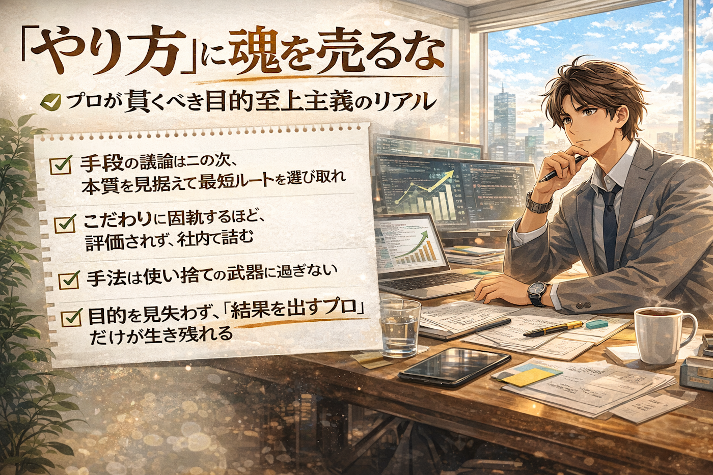 「やり方」に魂を売るな ―― プロが貫くべき目的至上主義のリアル ✅