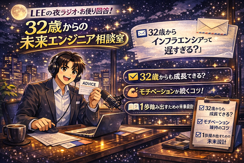 🎙️ LEEのお悩み相談室：32歳からのインフラエンジニア挑戦、そのリアルに迫る