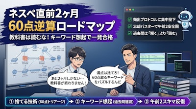 【ネスペ直前2ヶ月】未経験1.5年で一発合格した現役インフラ屋の「60点逆算ロードマップ」〜教科書を捨てて過去問キーワードをパズルする超効率戦略〜