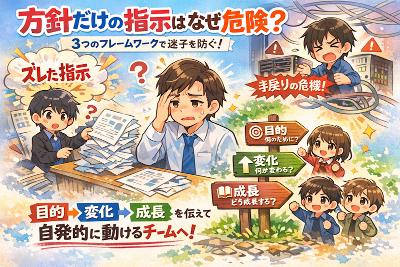 プロジェクトの無駄な時間をなくす指示の出し方：メンバー自ら動く「目的伝達」の3フレームワーク