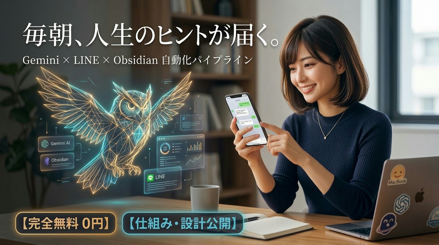毎朝、人生のヒントが届く。Gemini×LINE×Obsidianで仕組み化する「第二の脳」自動インプット習慣