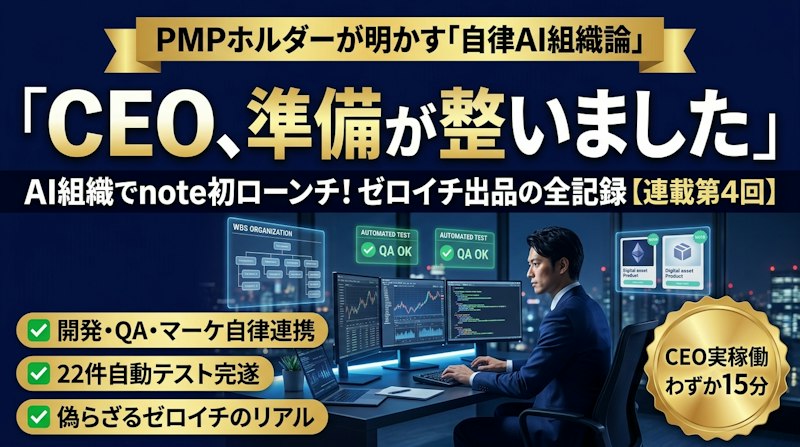 【連載第4回】「CEO、各部署の準備が整いました」— AIエージェント組織が自律連携し、note有料プロダクトをローンチするまでの全記録