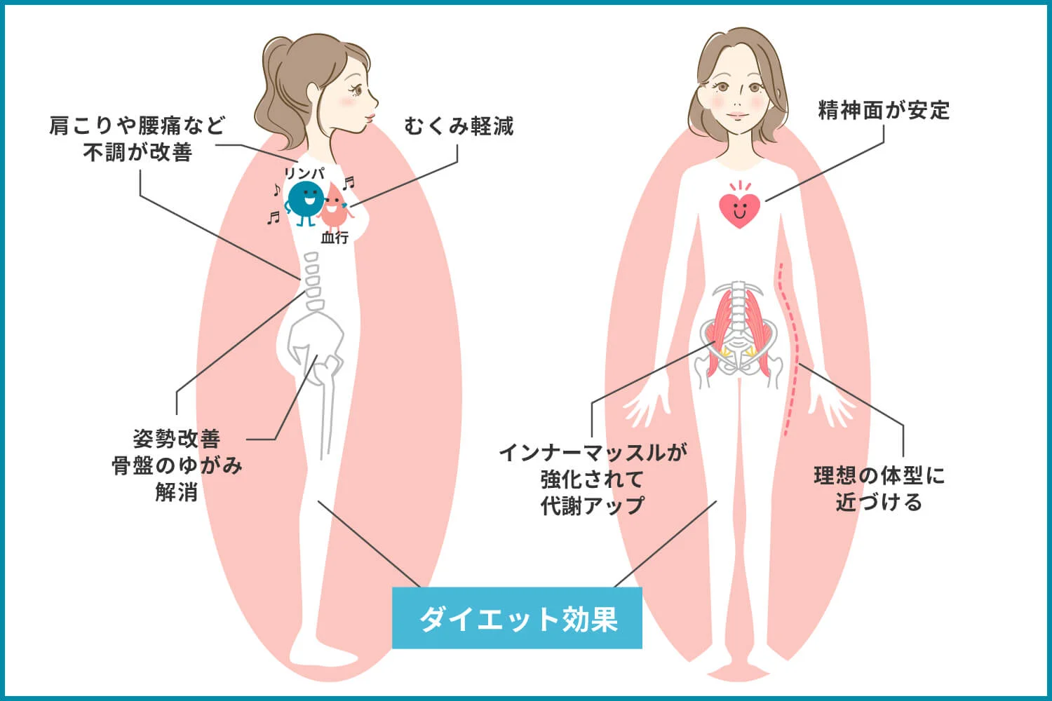 ピラティスの効果のイラスト