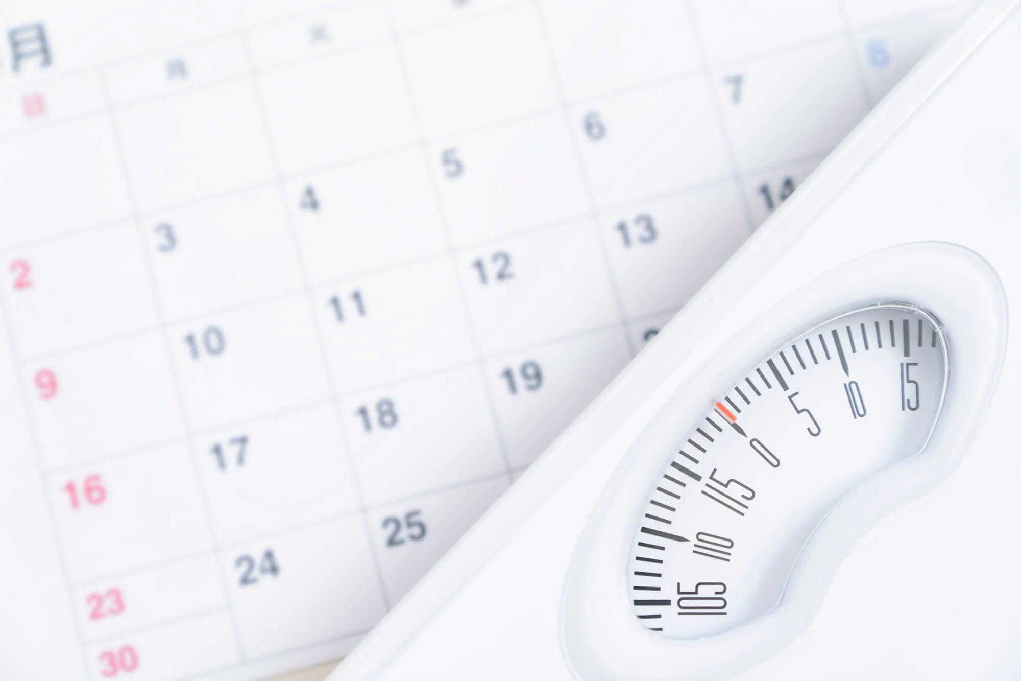 体重計とカレンダー