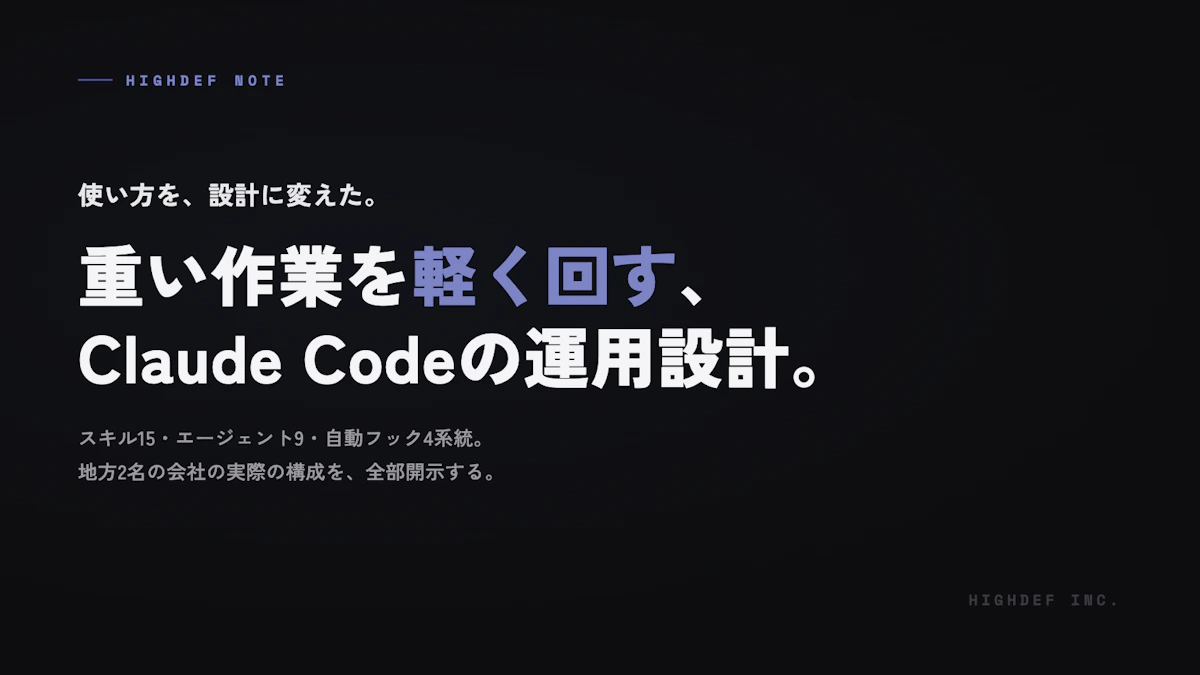重い作業でも使用量が増えないClaude Codeの運用設計。スキル・フック・オーケストレーション・記憶の4層