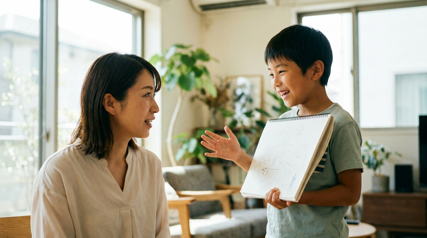 保護者の方からの質問：「デザインって、将来どう役立つんですか？」