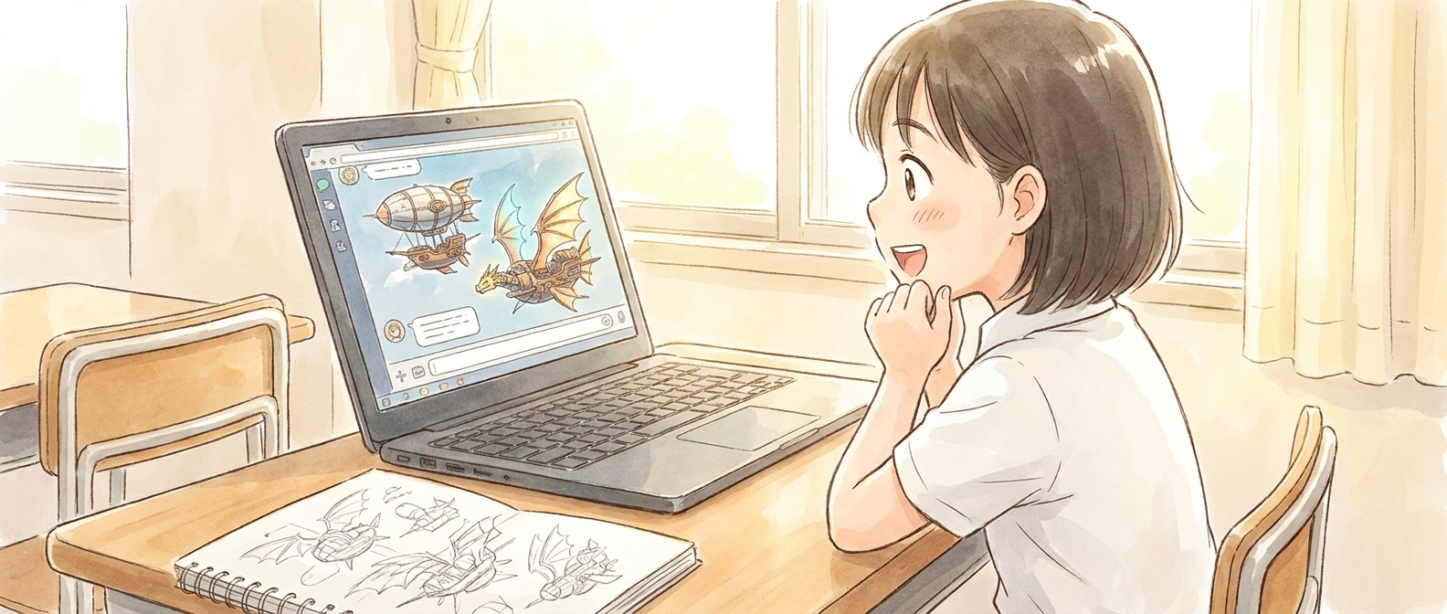 AIを「おしゃべり相手」に！発想力とデザイン思考を磨く子どもたち