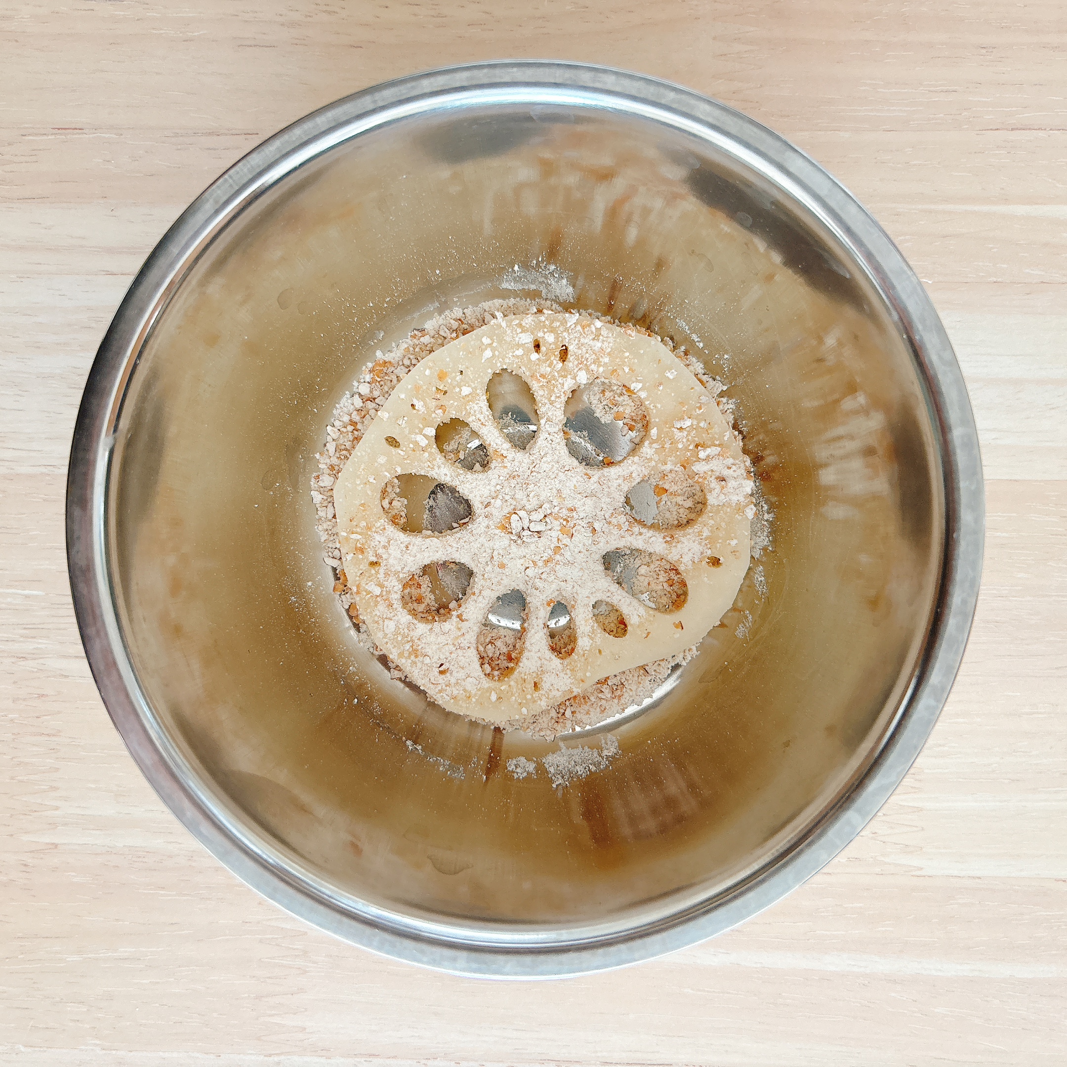 下ごしらえ（全粒粉をふる）