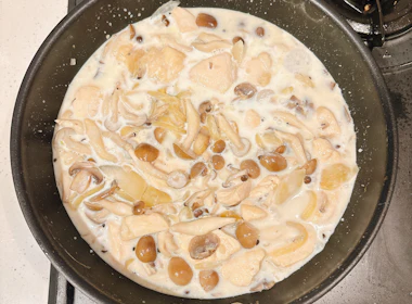 調理(牛乳を入れる)