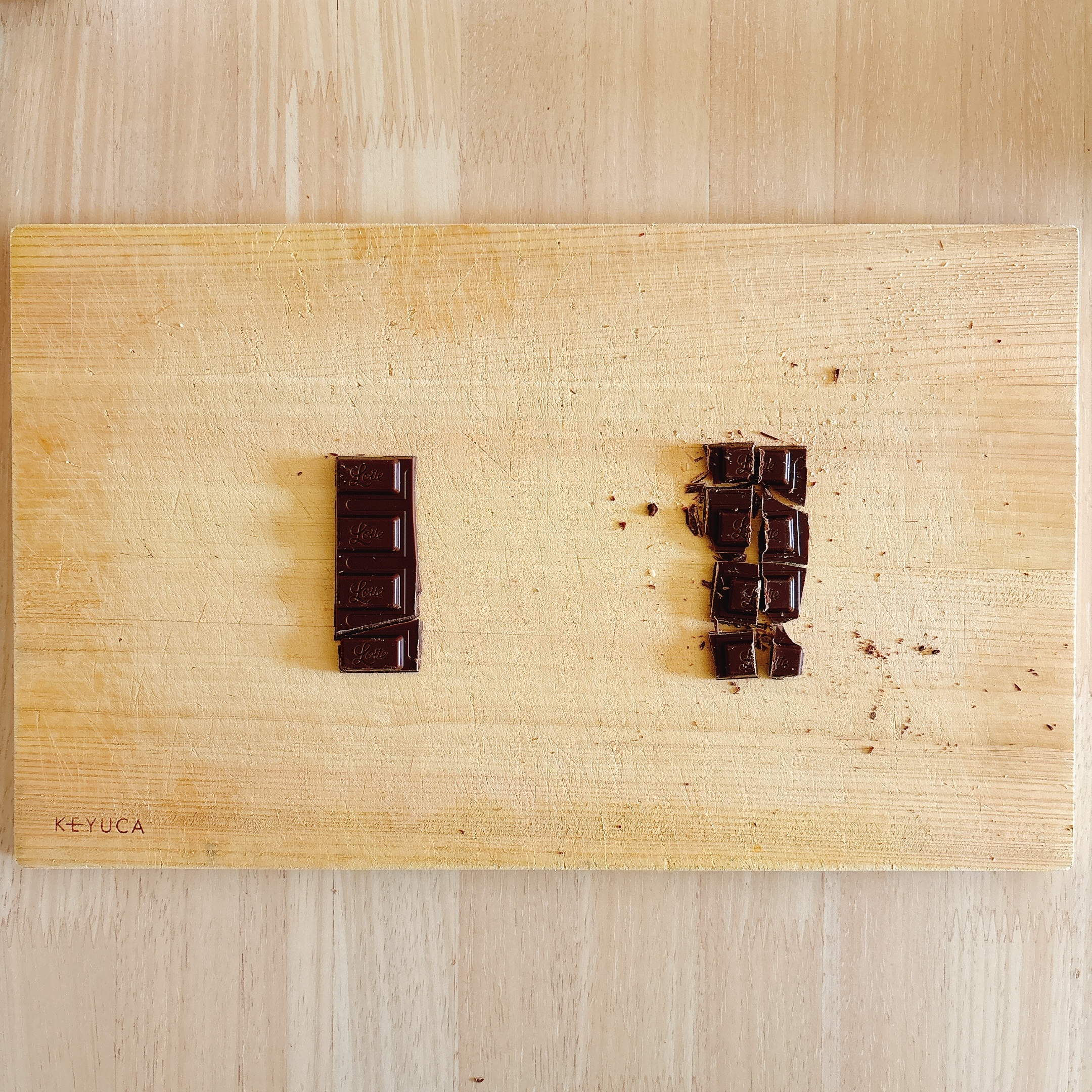 下ごしらえ（チョコレートを切る）