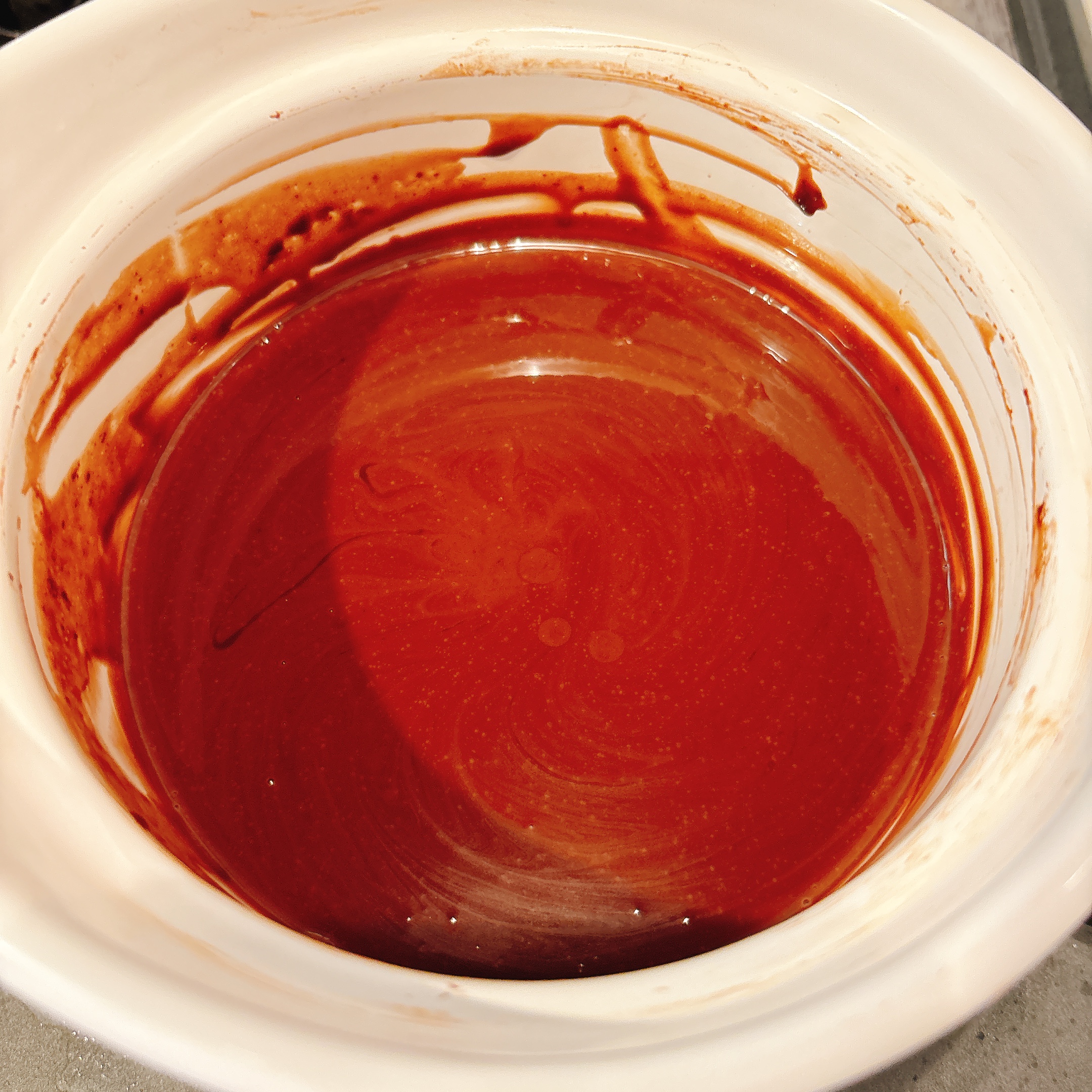 下ごしらえ（チョコレートを流し込む）