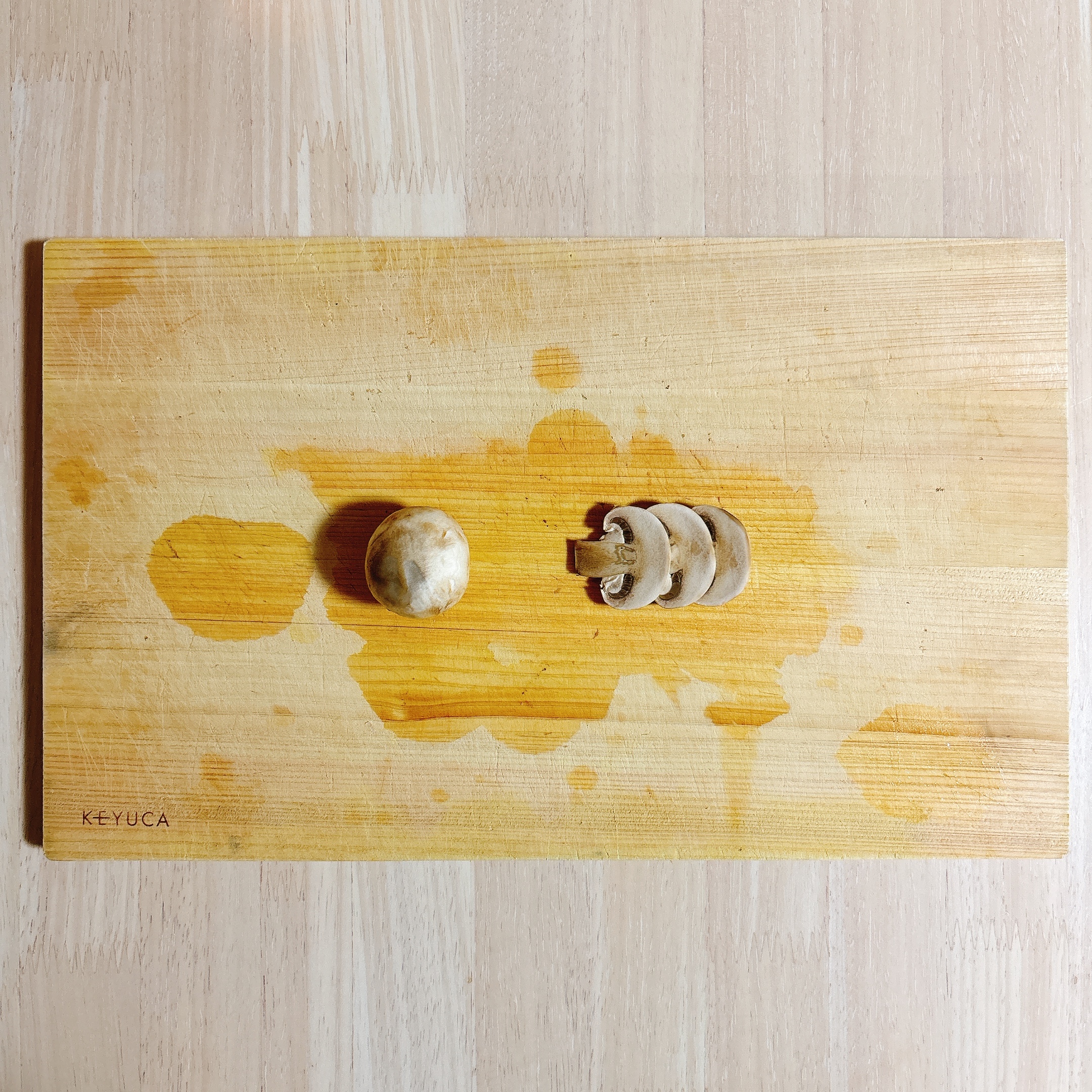 下ごしらえ（生マッシュルーム）