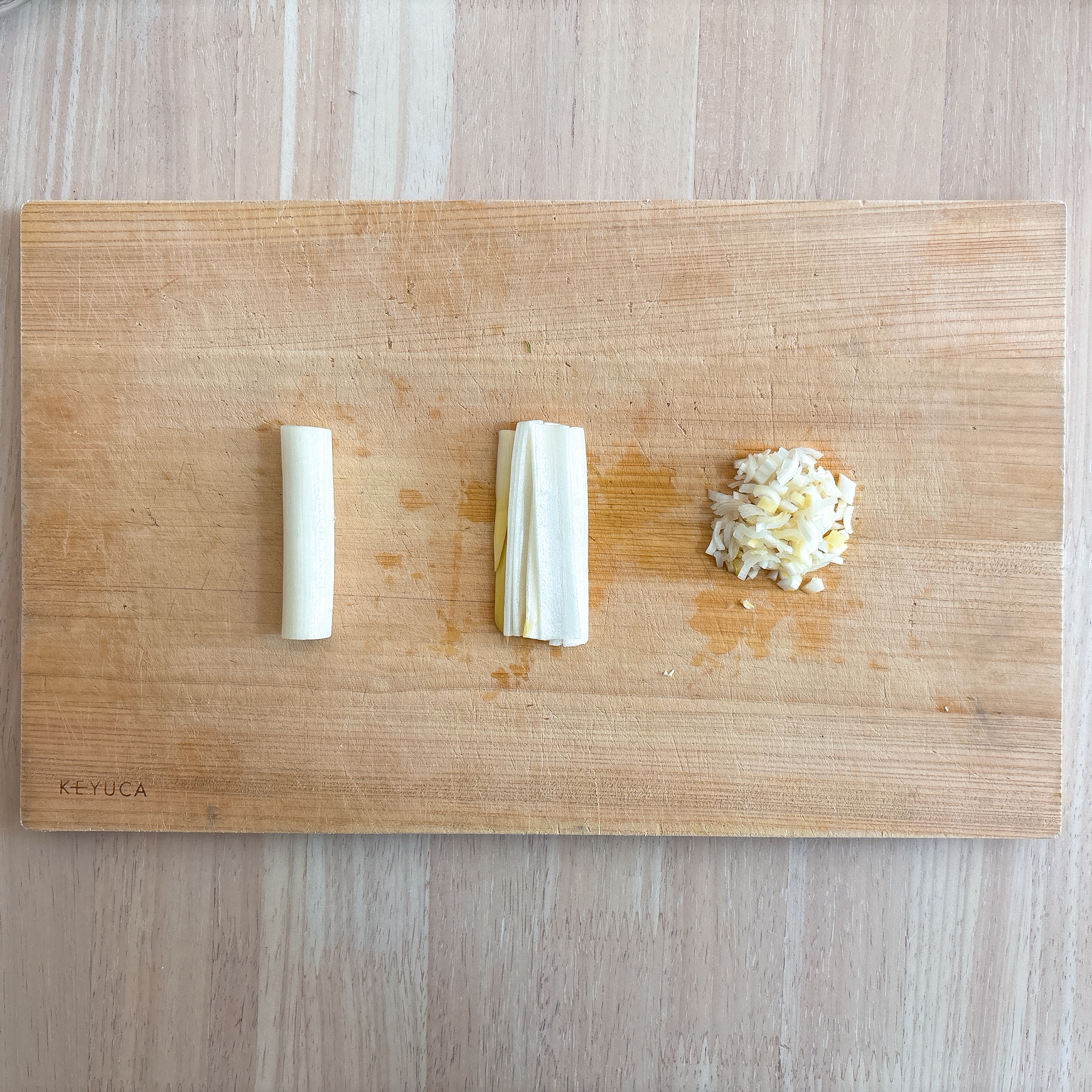 下ごしらえ（長ネギ（茎））