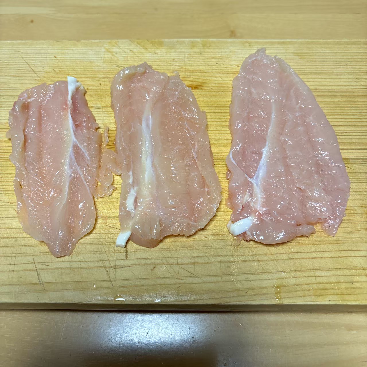 鶏ささみの観音開き