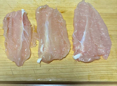 鶏ささみの観音開き