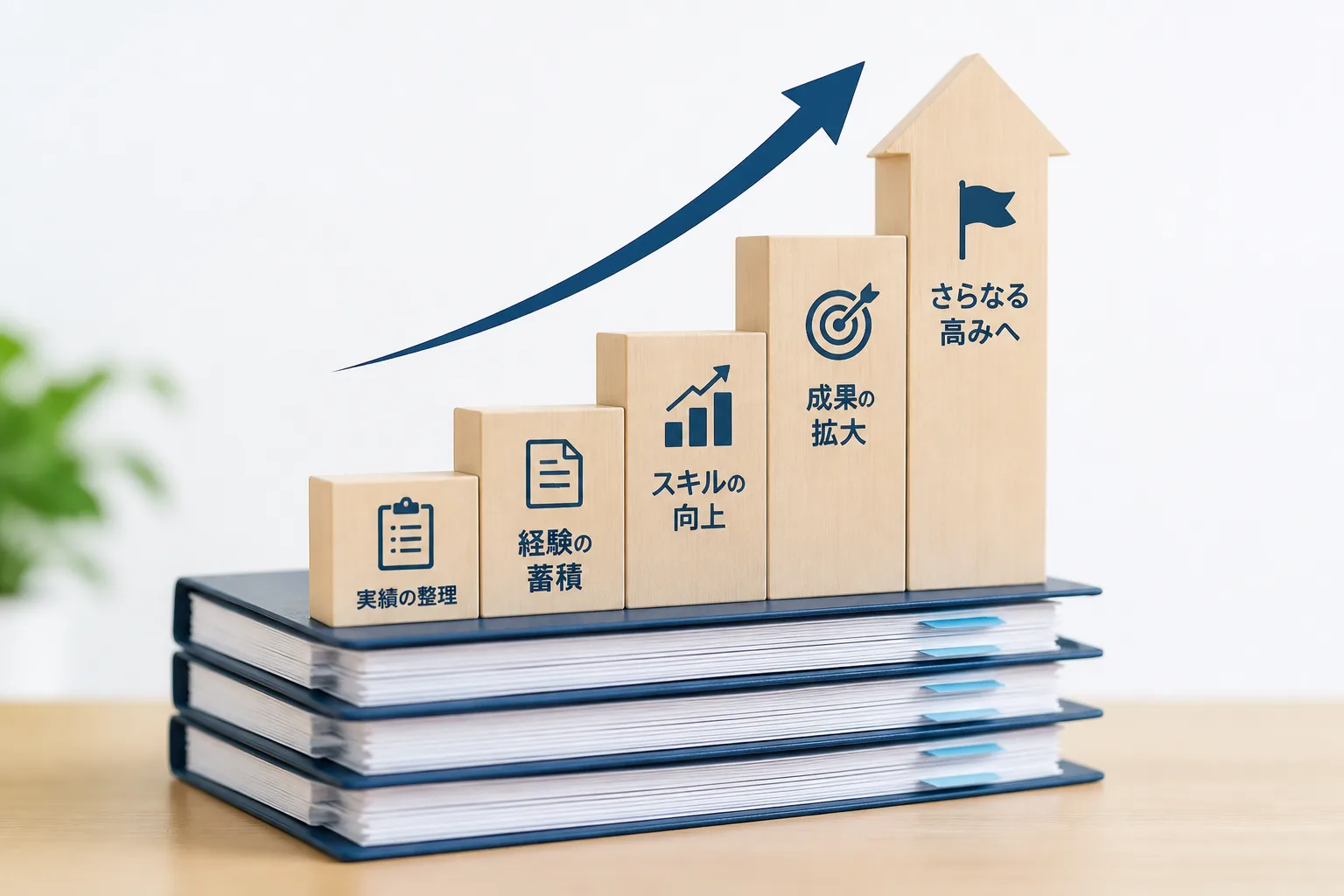 実績の蓄積とともに単価が段階的に上がっていく様子を示すイメージ