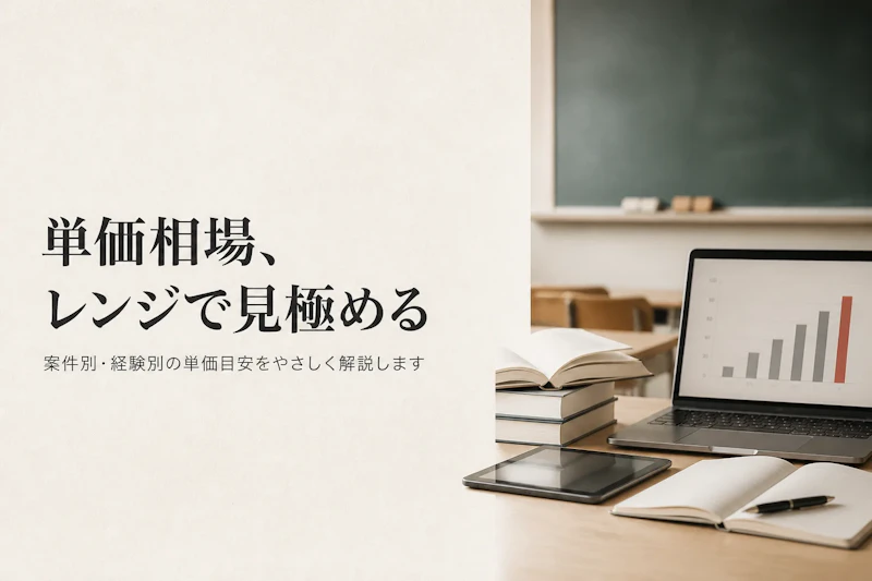 エドテックコンサルタントの単価相場とは？案件別・経験別のレンジ目安を解説