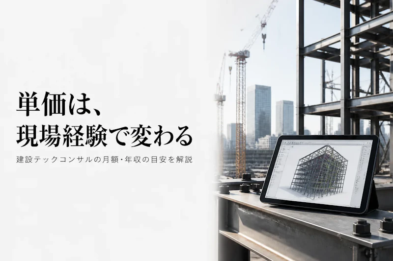 建設テックコンサルタントの単価相場と年収の目安