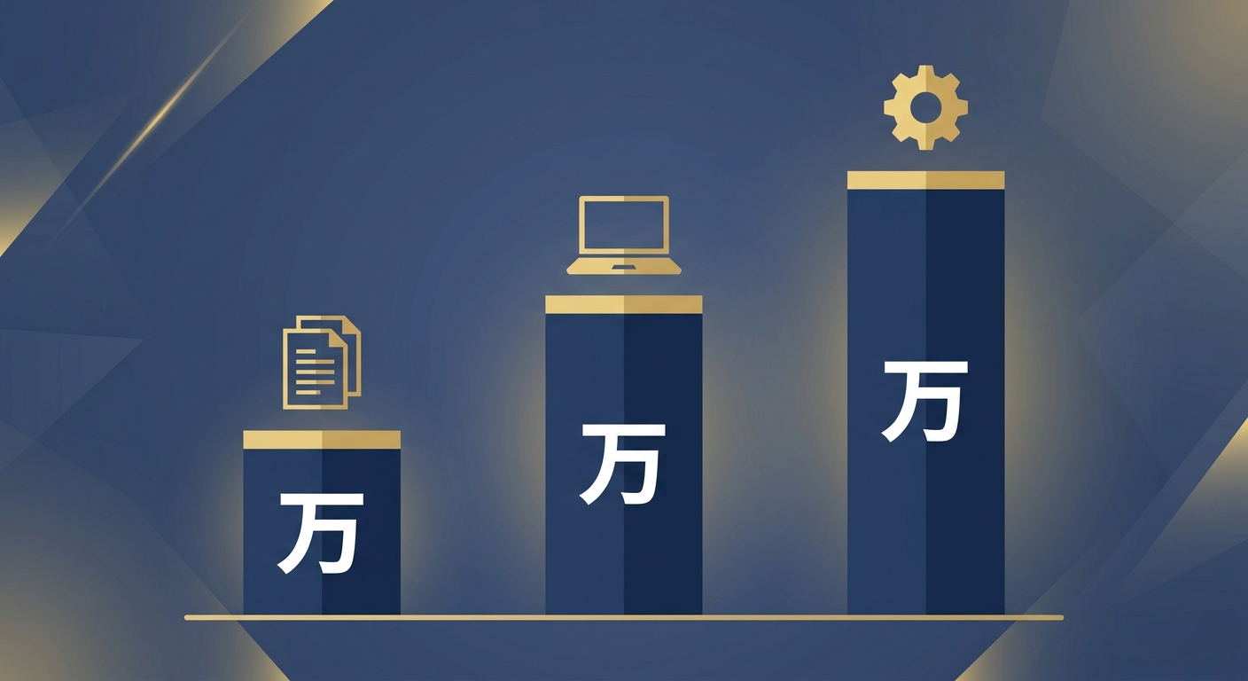 独立1年目コンサルタントの月単価レンジを示すグラフ風イラスト