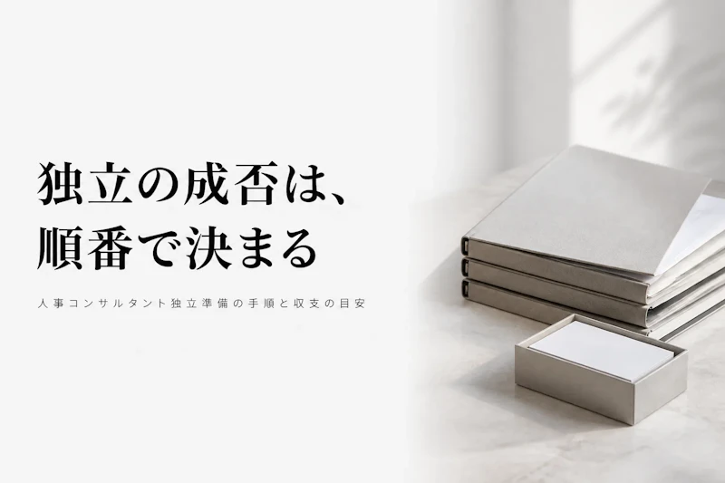 人事コンサルタントが独立するには｜準備の順番と初年度の収支の組み立て方