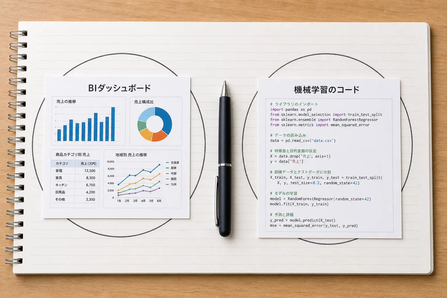 分析特化型とMLエンジニア型の案件の違いを整理するイメージ図