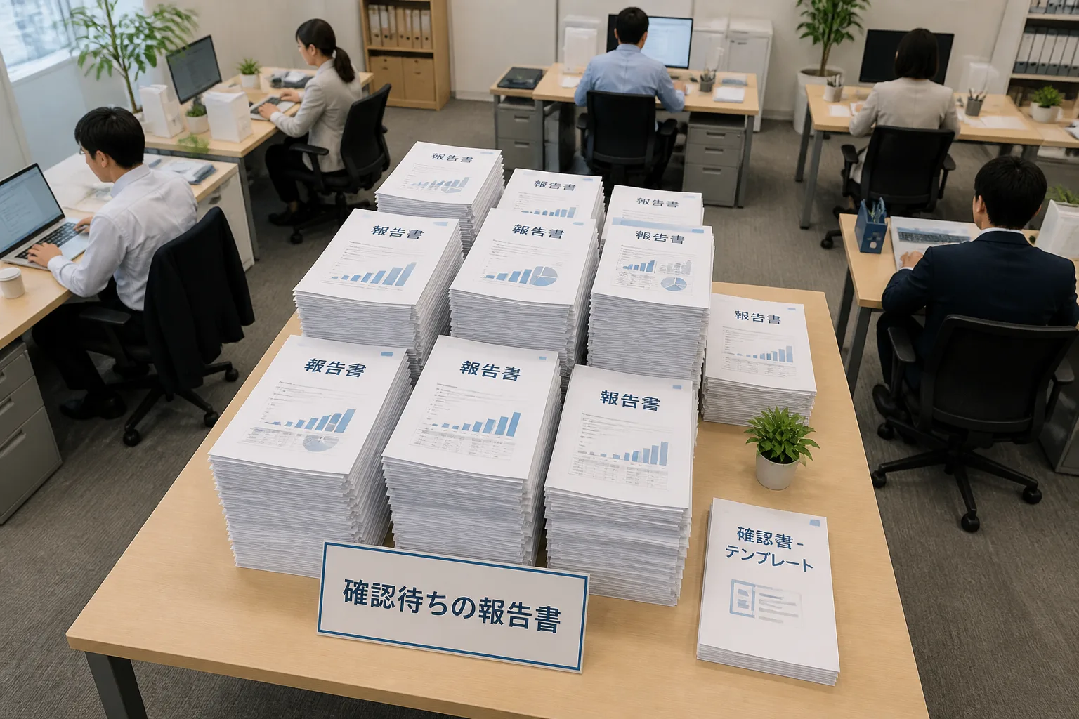 報告書だけが積み上がり実質的な機能を果たしていないPMOの状態を象徴する情景