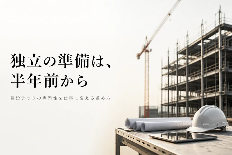 建設テックコンサルタントとして独立する方法｜準備からステップまで
