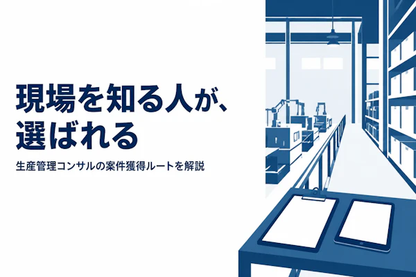 生産管理コンサルタントのフリーランス案件の獲得方法｜ルート別の使い分けと商談の準備