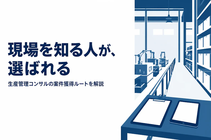 生産管理コンサルタントのフリーランス案件の獲得方法｜ルート別の使い分けと商談の準備