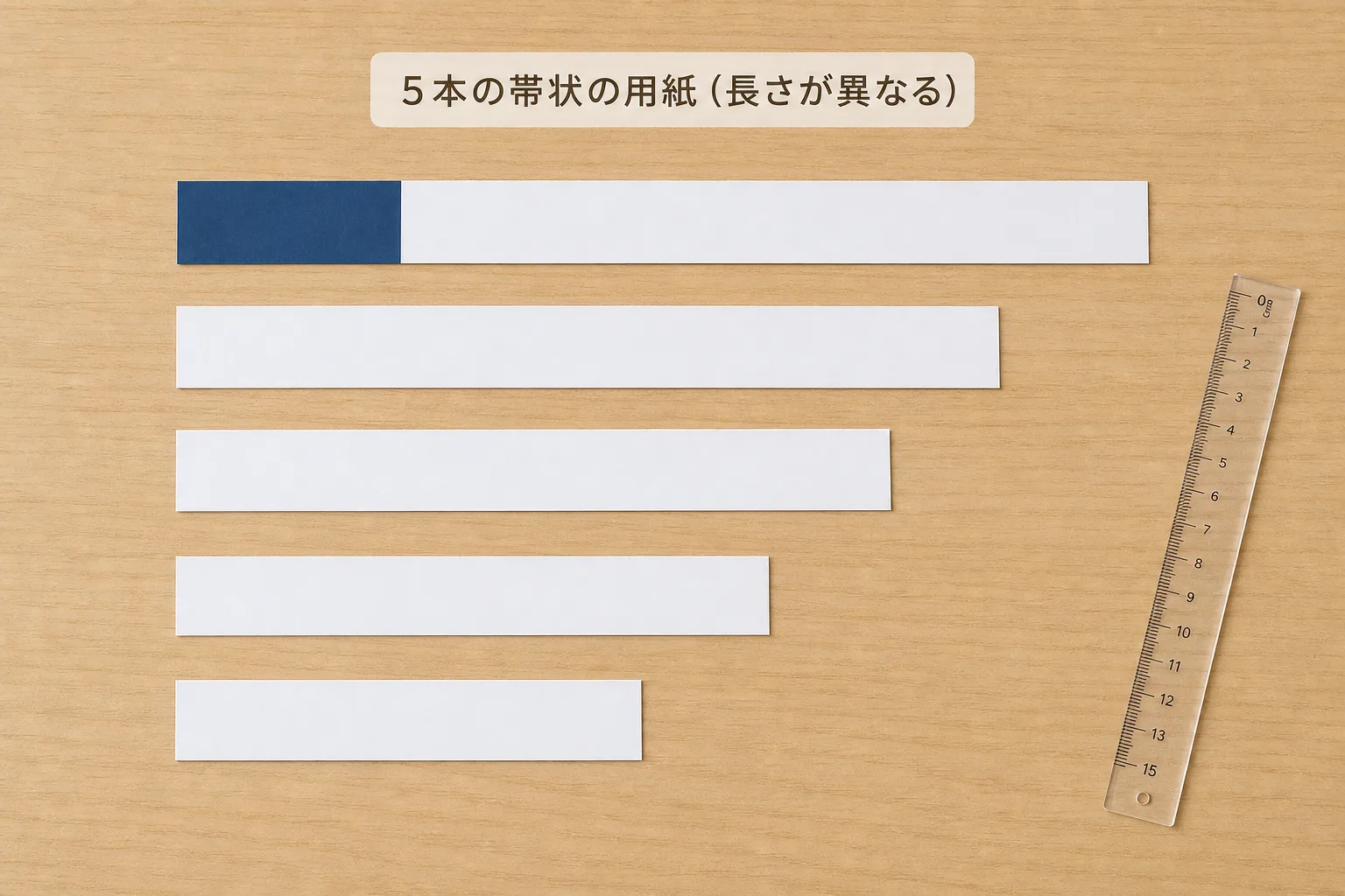 長さの異なる5本の帯グラフ。業種や工程によって単価帯が変わることを表すイメージ図