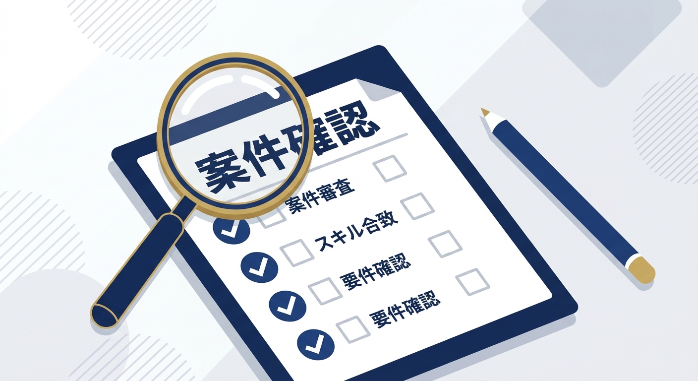 スキルシートのチェックポイントを確認するイメージを表したイラスト