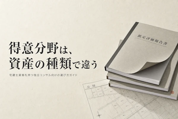 不動産コンサルタント フリーランス エージェント比較【2026年版・専門特化エージェントの選び方】