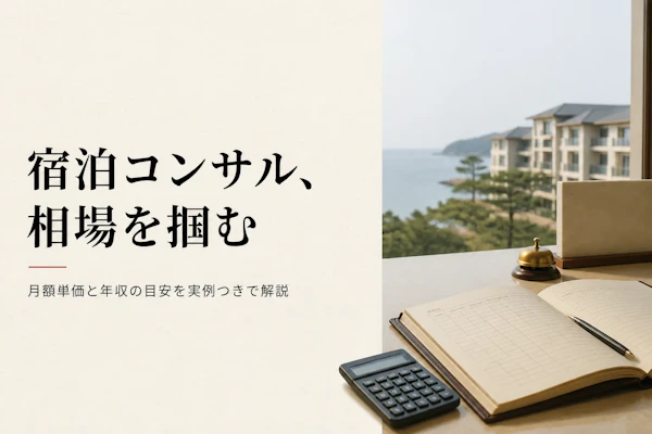 ホテル・宿泊コンサルタントの単価相場と年収の目安