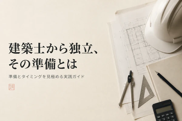 建築コンサルタントとして独立する方法｜準備とタイミングの見極め方