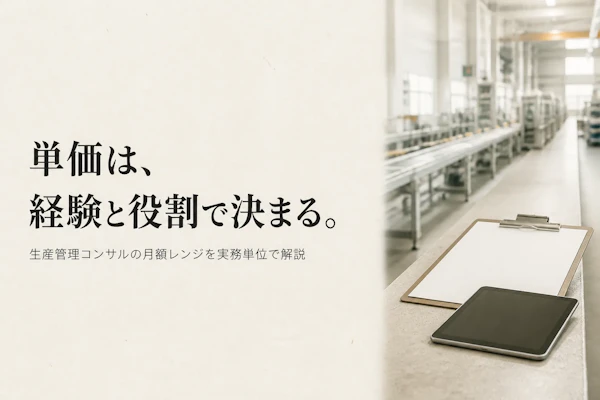 生産管理コンサルタントのフリーランス単価相場｜月額レンジと単価を上げる条件