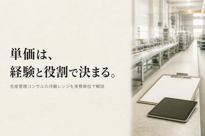 生産管理コンサルタントのフリーランス単価相場｜月額レンジと単価を上げる条件