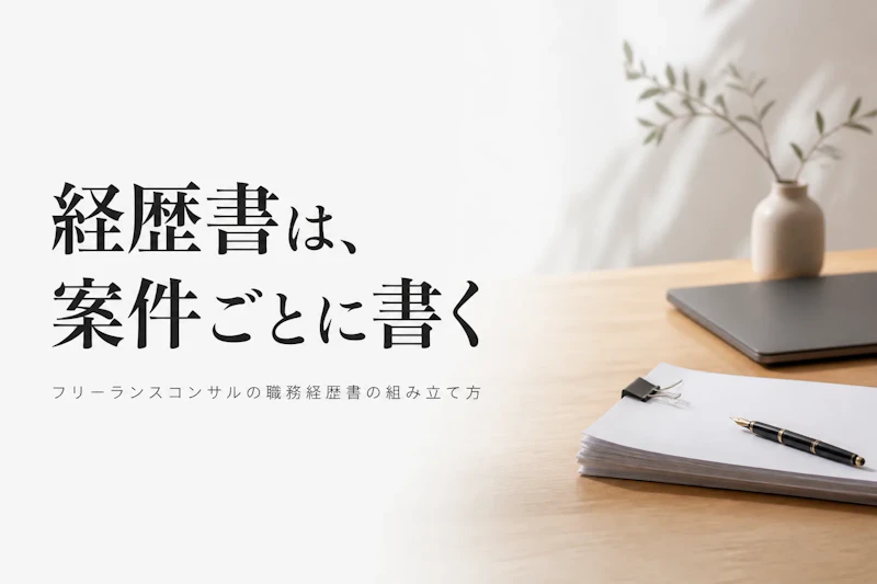 フリーランスコンサルの職務経歴書の書き方｜案件獲得につながる構成