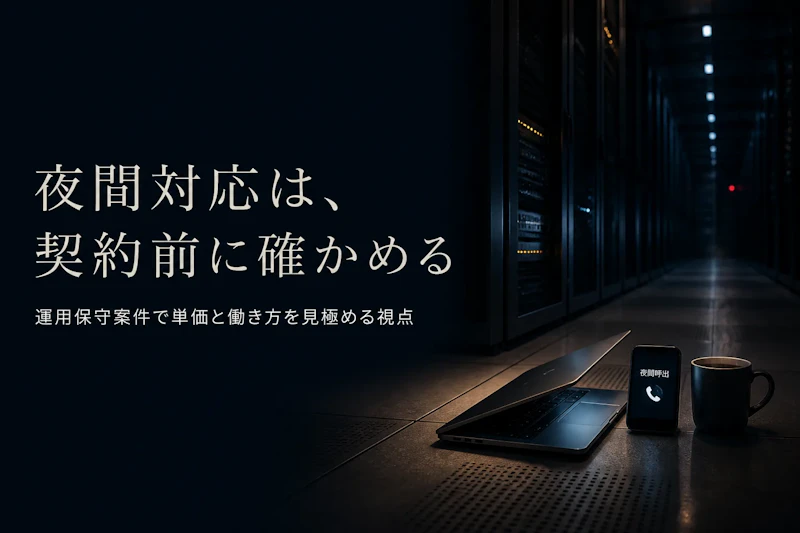 システム障害対応・運用保守のフリーランス案件の選び方｜夜間対応と単価の見極め