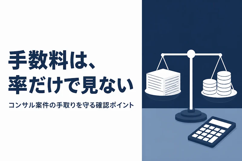 フリーランスコンサルのエージェント手数料（マージン）の相場と見方