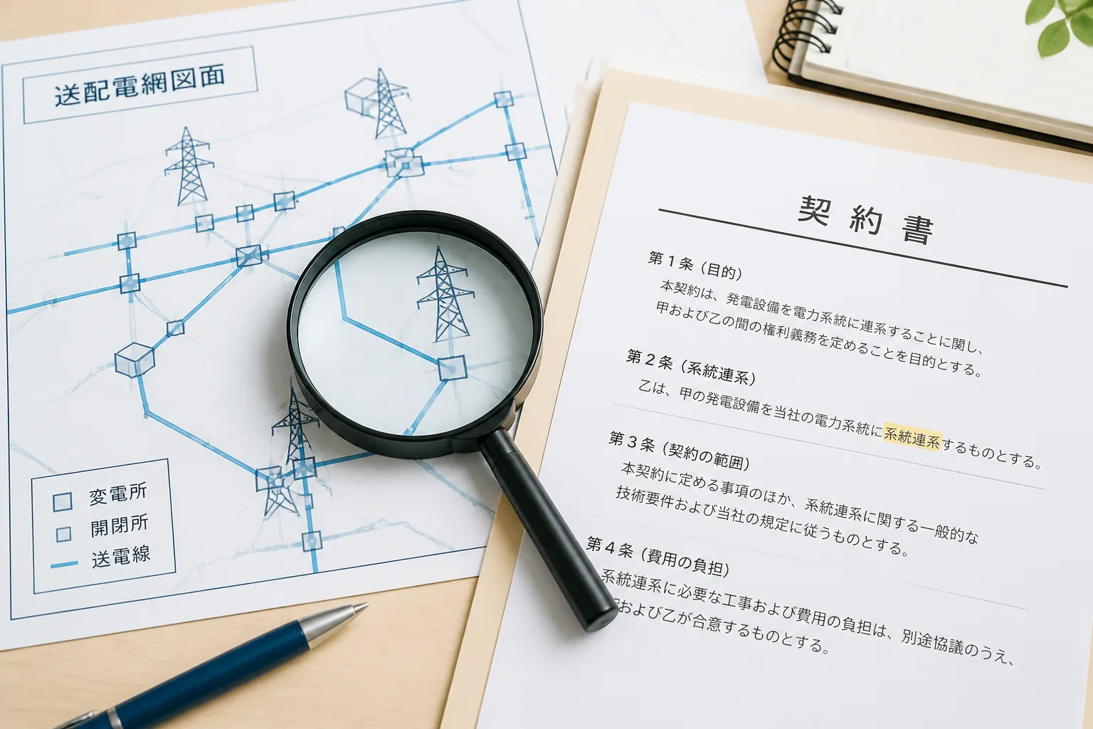 FIT/FIP制度や系統連系ルールの理解度を確認する様子を表すイラスト