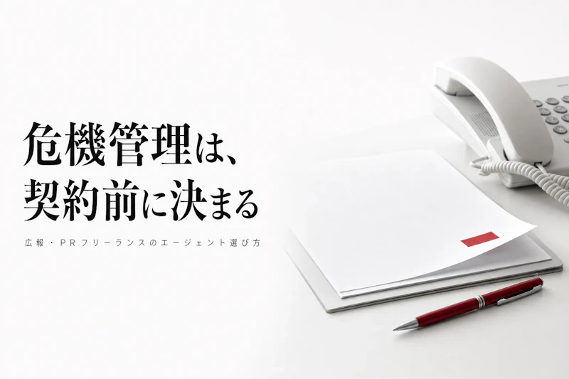 広報・PRコンサルタント フリーランス エージェント比較【2026年版・危機管理からIR広報まで】