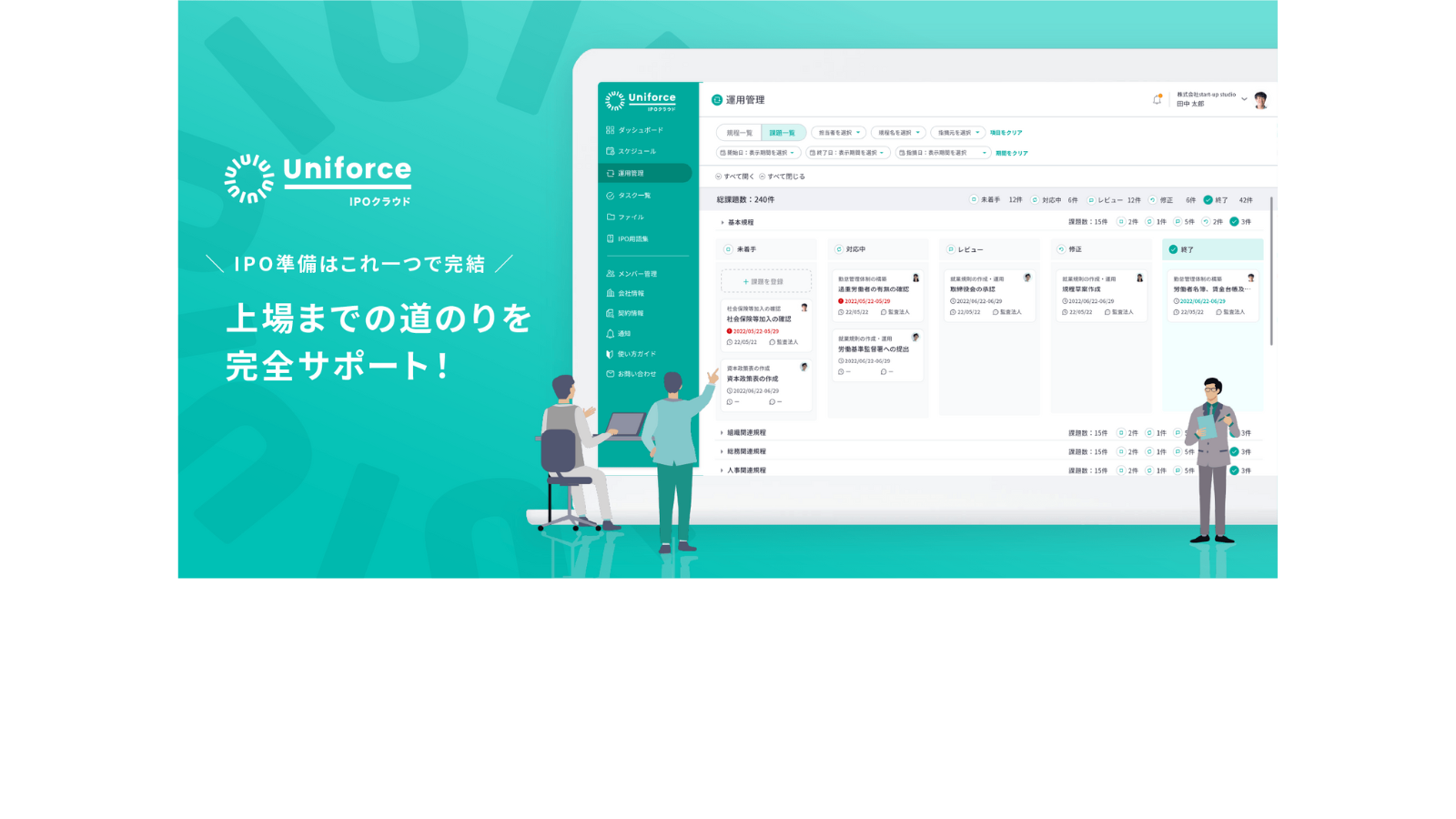 Uniforceが開発運営するIPO準備クラウド