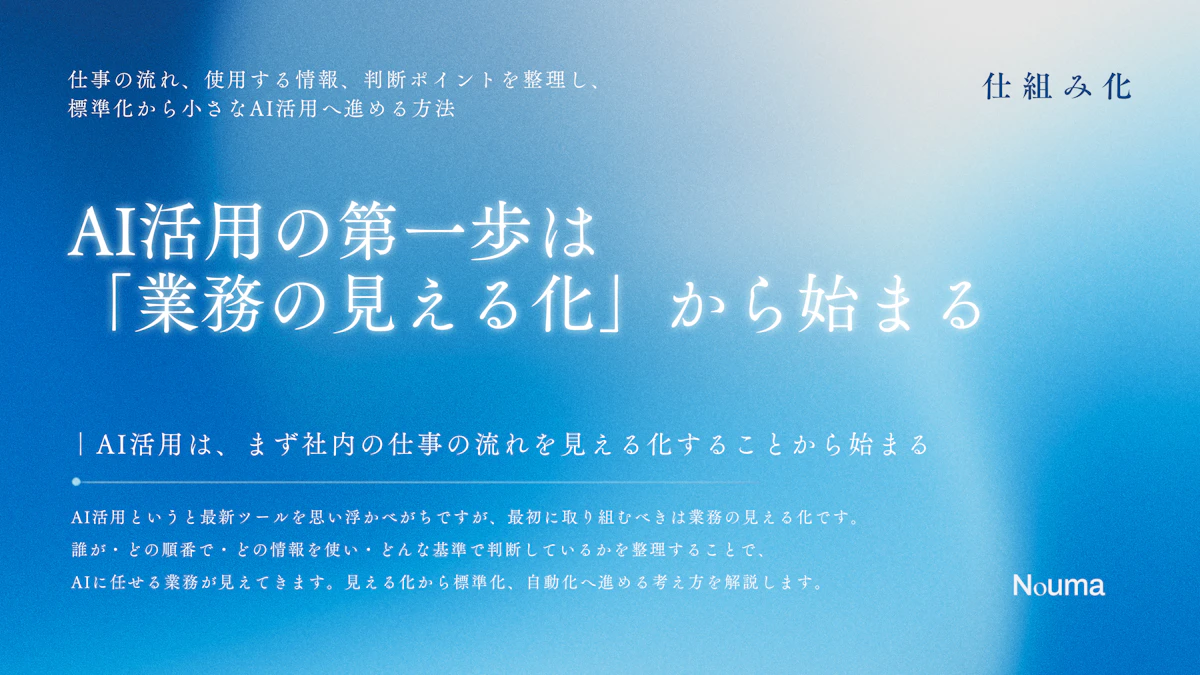 AI活用の第一歩は「業務の見える化」から始まる