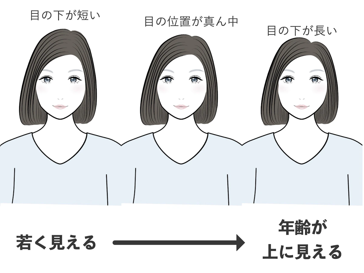 目の位置と年齢の関係