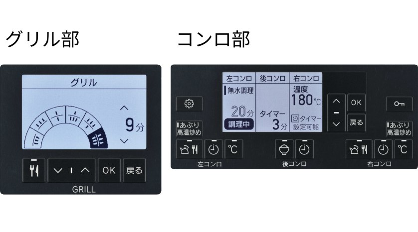 見やすく操作しやすい液晶操作部